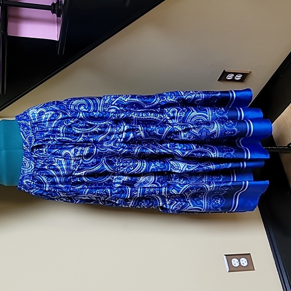 Lauren Ralph Lauren Blue Paisley Tiered A Line Maxi Skirt - SZ S